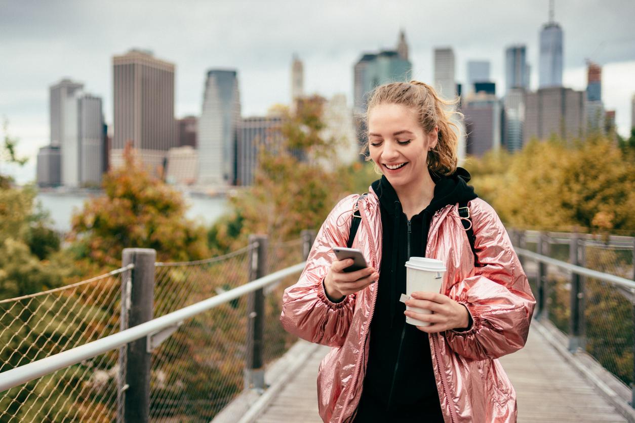 Mobile banking in New York, USA